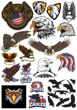 Collection of Various Eagle Vector Illustrations and Logos Free Vector