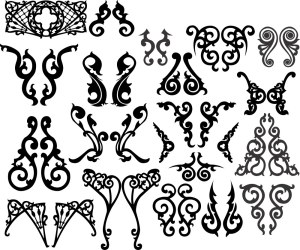 Collection of Ornamental Swirl Vector Flourishes Free Vector