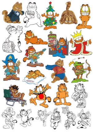 Cartoon Cat Character Various Poses and Costumes Vector Set Free Vector