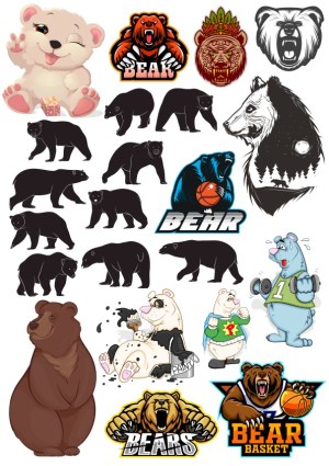 Collection of Bear-Themed Vector Illustrations and Mascots Free Vector