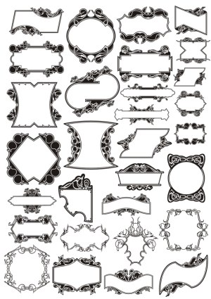 Set of Decorative Vintage Style Frames and Borders Free Vector