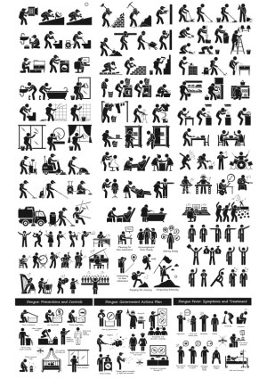 Comprehensive Vector Icons Showing Various Activities and Dengue Awareness Free Vector