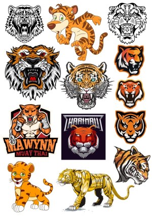 Collection of Tiger and Lion Cartoon and Mascot Vector Designs Free Vector