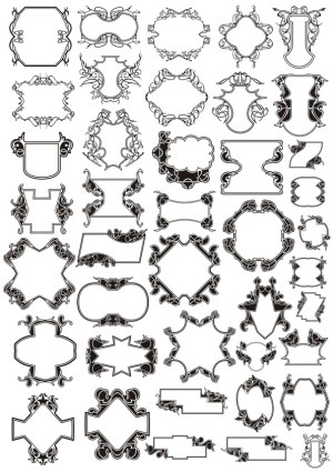Ornate Vintage Style Decorative Frame and Border Collection Free Vector