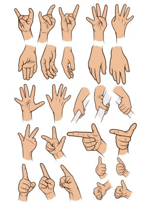 Hand Gestures and Signs Collection Vector Free Vector