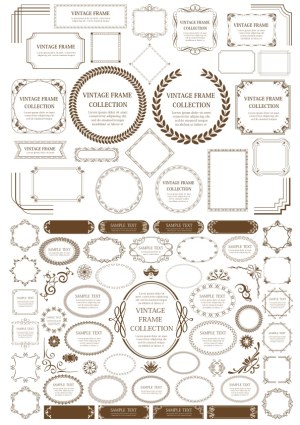 Vintage Decorative Frame Collection with Floral and Ornamental Designs Free Vector