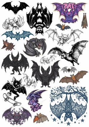 Collection of Bat Vector Illustrations and Graphics Free Vector