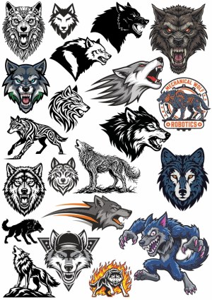 Collection of Wolf and Werewolf Vector Designs Free Vector