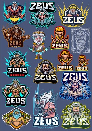 Zeus Character and Logo Vector Collection Free Vector