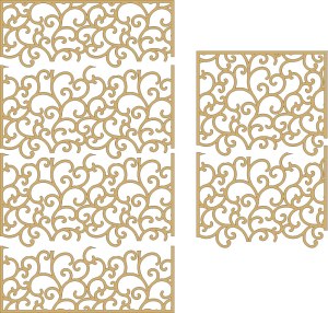 Ornate Scrollwork Pattern Laser Cut Panels Free Vector