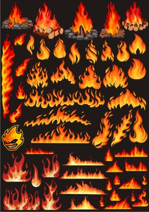 Large Collection of Fire and Flame Vectors Free Vector