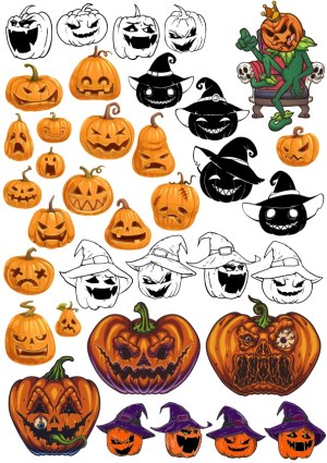 Halloween Pumpkin and Jack-o'-Lantern Vector Collection Free Vector