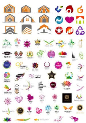 Variety of Beauty Salon and Cosmetic Logos Vector Pack Free Vector