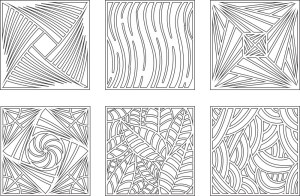 Abstract Geometric and Organic Line Pattern Pack Free Vector