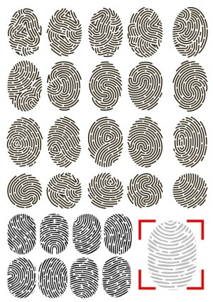 Set of Unique Fingerprint Vector Illustrations Free Vector