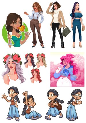 Collection of Diverse Female Character Vector Illustrations Free Vector