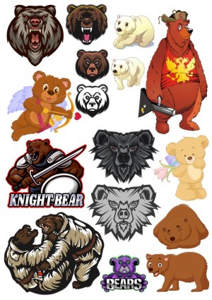 Collection of Bear-Themed Vector Illustrations and Logos Free Vector