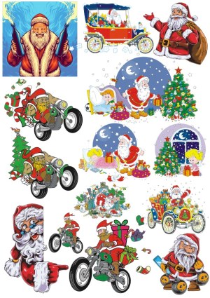 Santa Claus Christmas Vector Illustrations Collection Free Vector