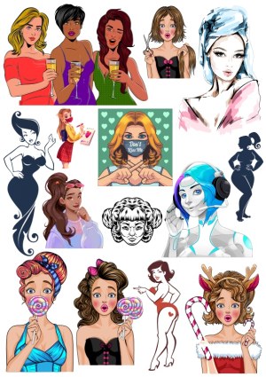 Collection of Diverse Female Character Vector Illustrations Free Vector