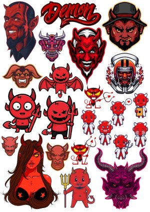 Devil and Demon Character Vector Set Free Vector