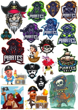 Pirate Cartoon and Esport Logo Vector Collection Free Vector