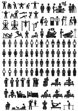 Health Care and Fitness Icons Set Free Vector