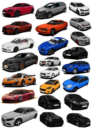 Collection of Detailed Car Vector Illustrations Free Vector