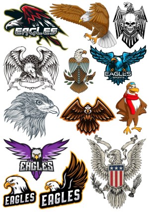 Collection of Eagle-Themed Sports and Emblem Vector Designs Free Vector