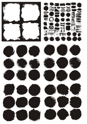 Grunge Black Ink Brush Stroke Vector Collection Free Vector