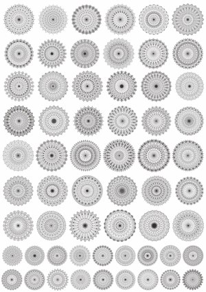 Set of 60 Intricate Black and White Mandala Patterns Free Vector