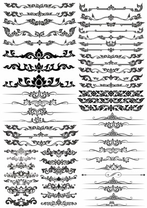 Ornamental Vintage Decorative Borders and Flourishes Collection Free Vector