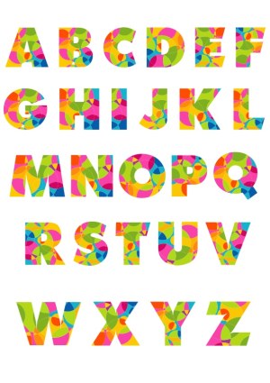 Colorful Abstract Pattern Alphabet Letters A-Z Free Vector