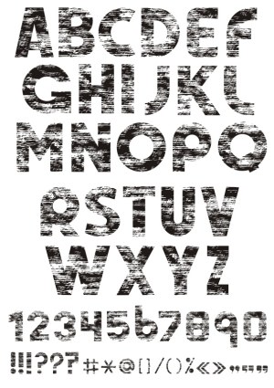 Distressed Grunge Style Alphabet, Numbers and Symbols Vector Free Vector