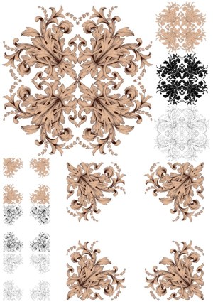 Elegant Vintage Floral Ornaments in Multiple Styles Free Vector