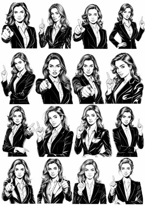 Businesswoman Gestures Vector Set Free Vector