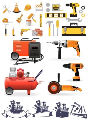 Construction and Workshop Tools Vector Collection Free Vector