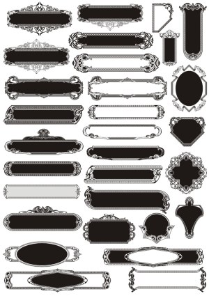 Set of Ornate Vintage Decorative Frames and Borders Free Vector
