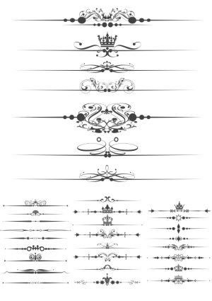 Elegant Ornamental Frame Borders and Dividers Vector Set Free Vector