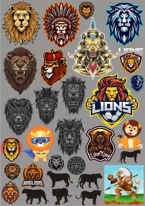 Collection of Lion Vector Illustrations and Logos Free Vector