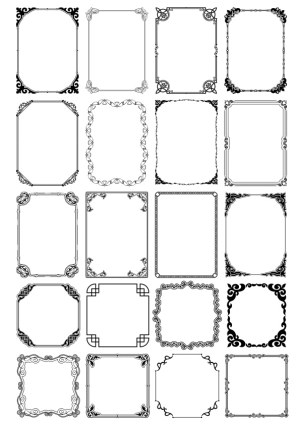 Collection of 20 Decorative Vintage and Ornamental Vector Frames Free Vector