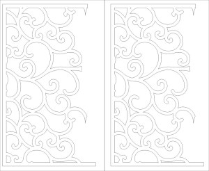 Decorative Laser Cut Scrollwork Panel Design Free Vector