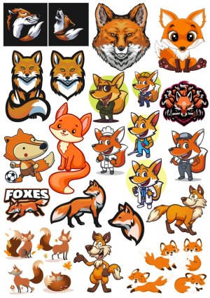 Collection of Fox Vector Illustrations in Various Styles Free Vector