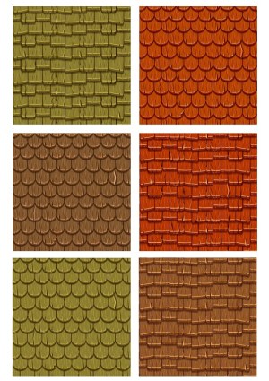 Seamless Pattern Set of Various Wooden Roof Shingles Free Vector