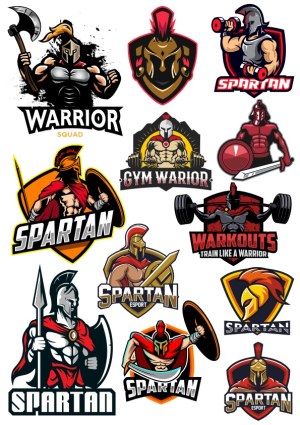 Spartan and Warrior Mascot Logos for Gym and Esports Teams Free Vector