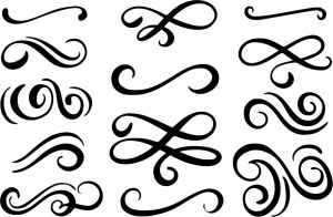 Ornamental Calligraphy Swirls and Flourishes Set Free Vector