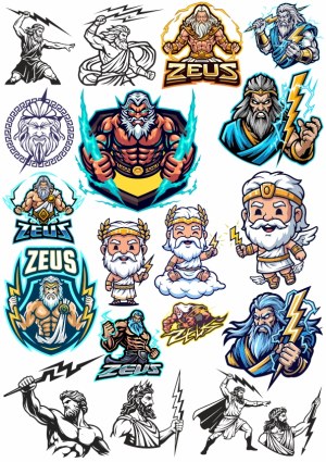 Zeus Greek God Lightning Vector Collection Free Vector