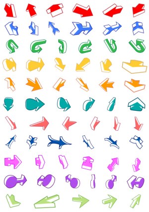 Multi-Color Stylized Vector Arrows Collection Free Vector