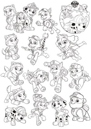 Paw Patrol Character Coloring Page Vector Free Vector