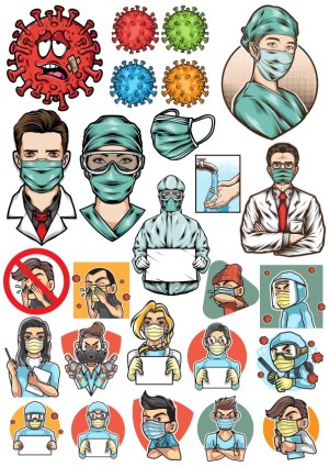 Coronavirus Pandemic Safety and Prevention Vector Illustrations Free Vector