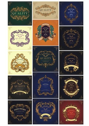 Vintage Ornate Quality Labels Collection Free Vector